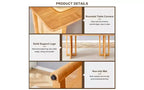 Table de cuisine en bois massif TUYOHW avec pieds antidérapants, table à manger pour 4 personnes, table en bois pour salon, design imitation texture de vigne, marron