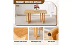 Table de cuisine en bois massif TUYOHW avec pieds antidérapants, table à manger pour 4 personnes, table en bois pour salon, design imitation texture de vigne, marron