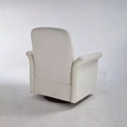 TUYOHW Fauteuil d'appoint pivotant moderne avec base en bois, fauteuil lounge avec accoudoirs courbés, fauteuil simple pour salon, chambre à coucher