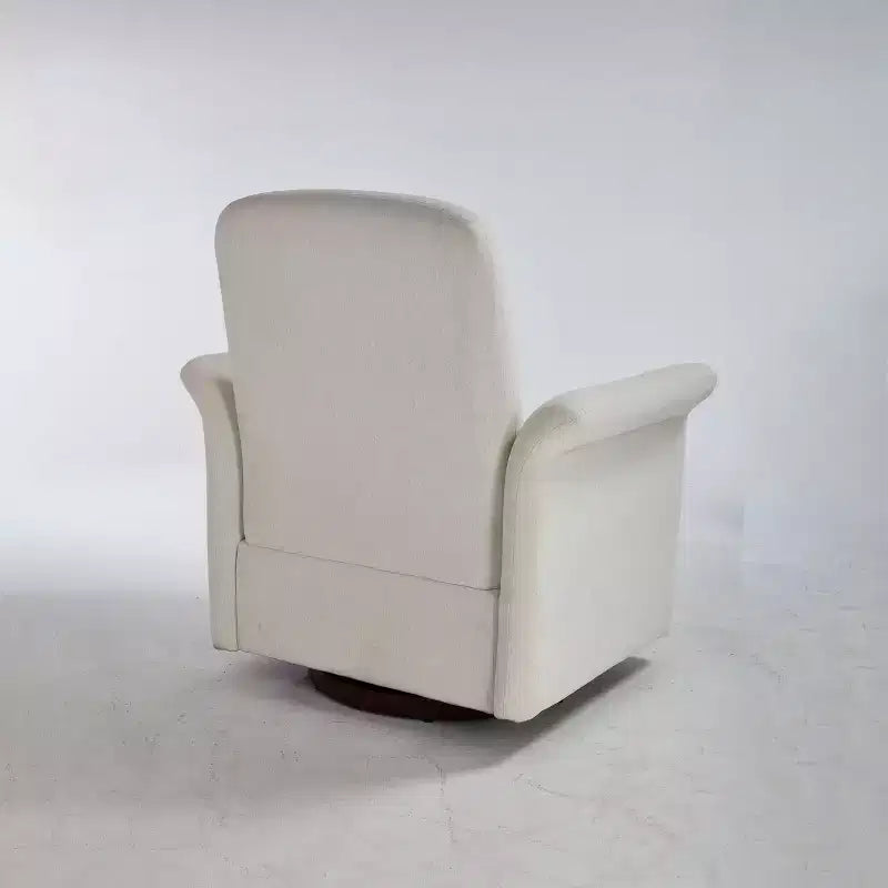 TUYOHW Fauteuil d'appoint pivotant moderne avec base en bois, fauteuil lounge avec accoudoirs courbés, fauteuil simple pour salon, chambre à coucher