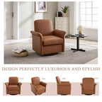 TUYOHW Fauteuil d'appoint pivotant moderne avec base en bois, fauteuil lounge avec accoudoirs courbés, fauteuil simple pour salon, chambre à coucher