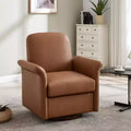 TUYOHW Fauteuil d'appoint pivotant moderne avec base en bois, fauteuil lounge avec accoudoirs courbés, fauteuil simple pour salon, chambre à coucher