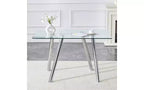 Table à manger TUYOHW en verre trempé avec pieds en métal, table de cuisine rectangulaire de 130 cm avec coins arrondis, table minimaliste pour salon et salle à manger