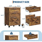 Meuble de classement en bois avec serrure, classeur mobile sous le bureau sur roulettes, compatible A4/lettre, tiroir de rangement roulant, organisateur multifonctionnel