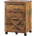 Meuble de classement en bois avec serrure, classeur mobile sous le bureau sur roulettes, compatible A4/lettre, tiroir de rangement roulant, organisateur multifonctionnel