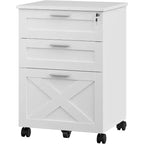 Meuble de classement en bois avec serrure, classeur mobile sous le bureau sur roulettes, compatible A4/lettre, tiroir de rangement roulant, organisateur multifonctionnel