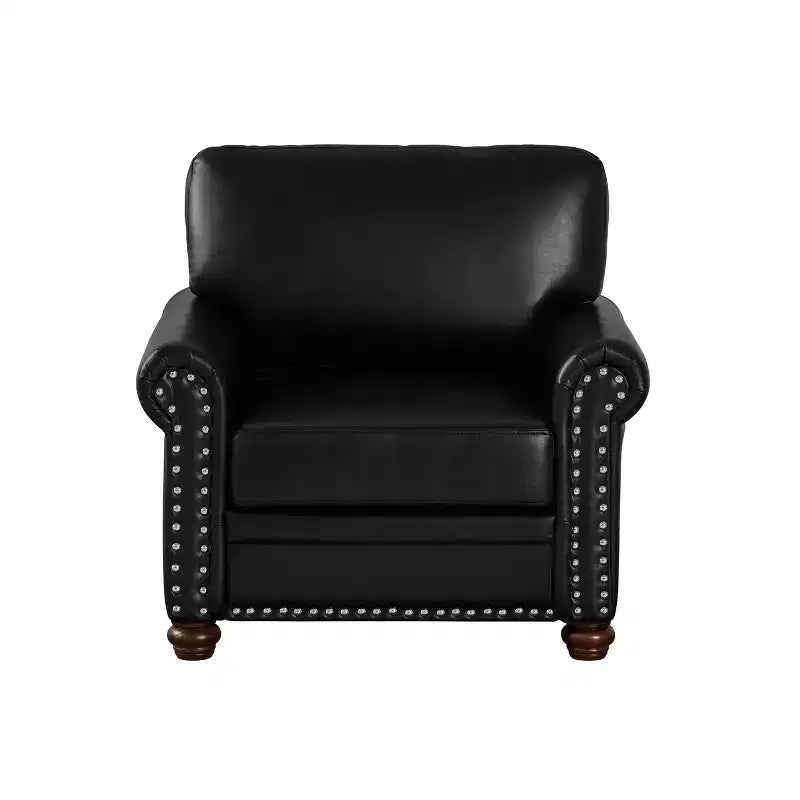 TUYOHW Canapé simple moderne en similicuir de 91 cm avec pieds en bois pour salon, bureau, appartement