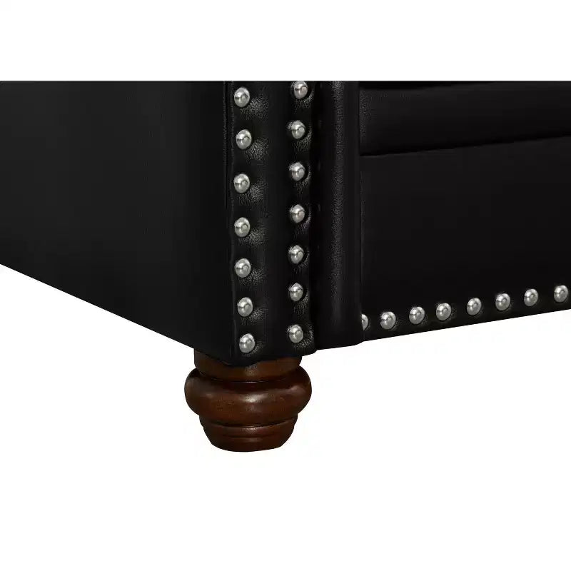 TUYOHW Canapé simple moderne en similicuir de 91 cm avec pieds en bois pour salon, bureau, appartement