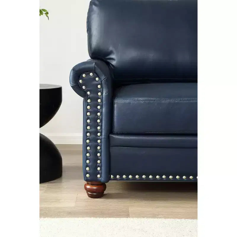 TUYOHW Canapé simple moderne en similicuir de 91 cm avec pieds en bois pour salon, bureau, appartement