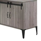 TUYOHW 48 L-Shape Bureau d'angle, Bureau informatique moderne avec rangement porte coulissante de style grange, gestion des câbles, pieds en métal, bureau d'étude pour bureau à domicile