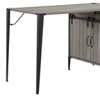 TUYOHW 48 L-Shape Bureau d'angle, Bureau informatique moderne avec rangement porte coulissante de style grange, gestion des câbles, pieds en métal, bureau d'étude pour bureau à domicile