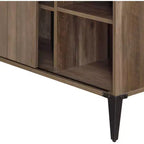 TUYOHW 48 L-Shape Bureau d'angle, Bureau informatique moderne avec rangement porte coulissante de style grange, gestion des câbles, pieds en métal, bureau d'étude pour bureau à domicile