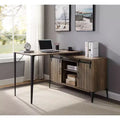 TUYOHW 48 L-Shape Bureau d'angle, Bureau informatique moderne avec rangement porte coulissante de style grange, gestion des câbles, pieds en métal, bureau d'étude pour bureau à domicile