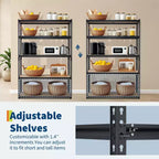 Étagère métallique robuste à 5 niveaux (30 x 12 x 60, noire), capacité de charge de 900 kg, pour garage, cuisine, cellier, sous-sol et buanderie