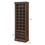 Grand meuble à chaussures en bois à 10 niveaux, organisateur avec 27 casiers et porte-bottes, rangement rustique autonome et mince pour l'entrée, 32 paires, marron rouge