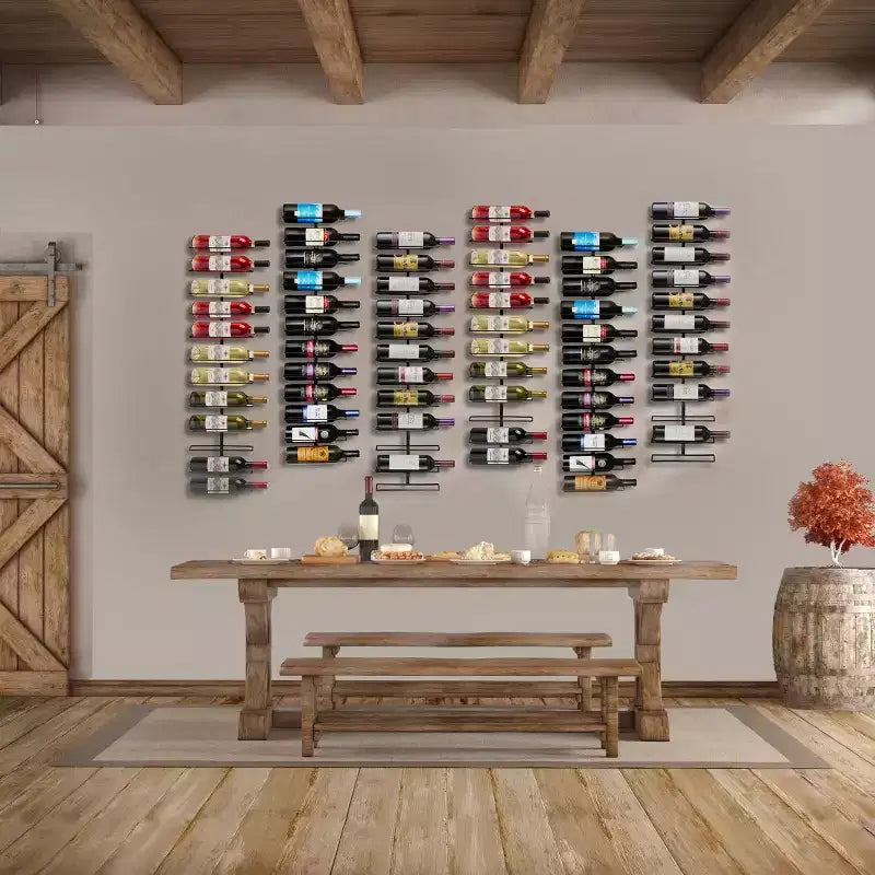 Support à Bouteilles Porte-Bouteilles en Métal Noir Sorbus – pour Bar à Domicile, Cuisine (Contient 12)