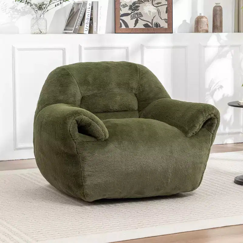 YOSIMFUR Fauteuil poire, Canapé poire confortable avec support dorsal, Fauteuil poire en fausse fourrure pour adultes et enfants, Canapé de sol rembourré