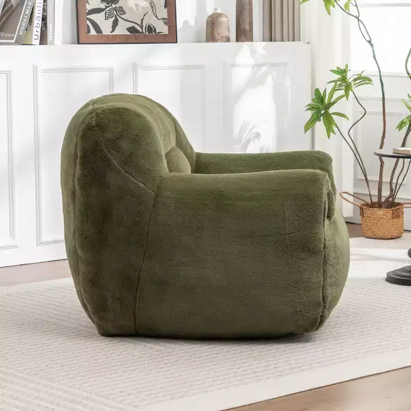 YOSIMFUR Fauteuil poire, Canapé poire confortable avec support dorsal, Fauteuil poire en fausse fourrure pour adultes et enfants, Canapé de sol rembourré