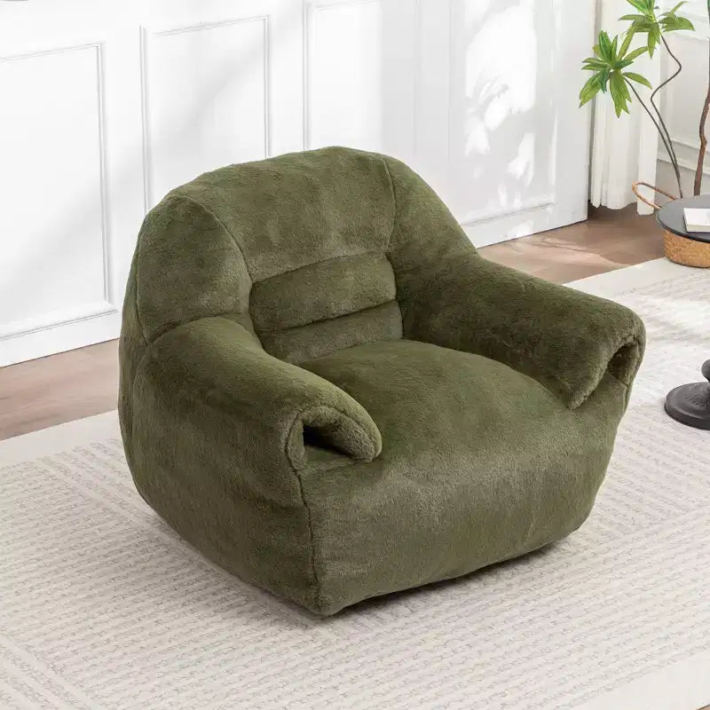 YOSIMFUR Fauteuil poire, Canapé poire confortable avec support dorsal, Fauteuil poire en fausse fourrure pour adultes et enfants, Canapé de sol rembourré