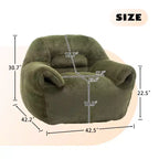 YOSIMFUR Fauteuil poire, Canapé poire confortable avec support dorsal, Fauteuil poire en fausse fourrure pour adultes et enfants, Canapé de sol rembourré