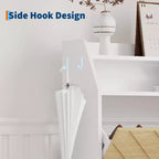 Meuble à chaussures, Meuble d'entrée 45H 2 tiroirs basculants Armoire en bois Blanc+Bois Rangement caché 31.1W x 9.1D
