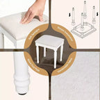 Coiffeuse de 112,7 cm avec 13 ampoules LED, 3 modes d'éclairage, miroir triple, 5 tiroirs et étagères, station de charge pour chambre à coucher, blanche