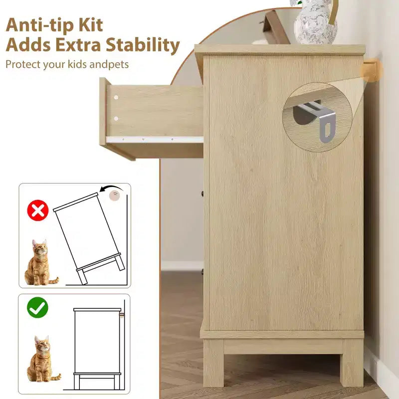 Commode 6 tiroirs pour chambre, commode de 119 cm de large avec rangement autonome, commode de rangement en bois pour salon, chambre, entrée