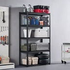 Étagères de Rangement VEVOR, 2000lbs, Étagères de Rangement de Garage à 5 Niveaux, Étagères en Métal Réglables 18 P x 40 L x 72 H pour Garage, Étagère Utilitaire, Noir