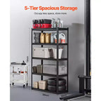 Étagères de Rangement VEVOR, 2000lbs, Étagères de Rangement de Garage à 5 Niveaux, Étagères en Métal Réglables 18 P x 40 L x 72 H pour Garage, Étagère Utilitaire, Noir