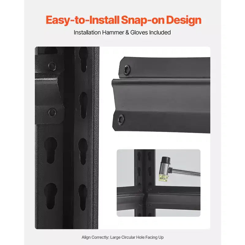 Étagères de Rangement VEVOR, 2000lbs, Étagères de Rangement de Garage à 5 Niveaux, Étagères en Métal Réglables 18 P x 40 L x 72 H pour Garage, Étagère Utilitaire, Noir