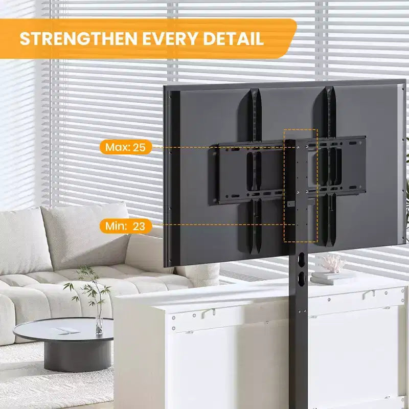 Meuble TV avec support et 4 tiroirs, meuble TV en bois pour téléviseurs jusqu'à 80 pouces, console multimédia réglable pour salon et chambre