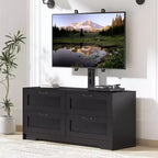TV Stand with Mount & 4 Drawers, Wooden Entertainment Center for TVs Up to 80 Inch, Adjustable Media Console Table for Living Room Bedroom