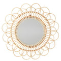 The Lakeside Collection Natural Rattan Mirror - Round or Flower -