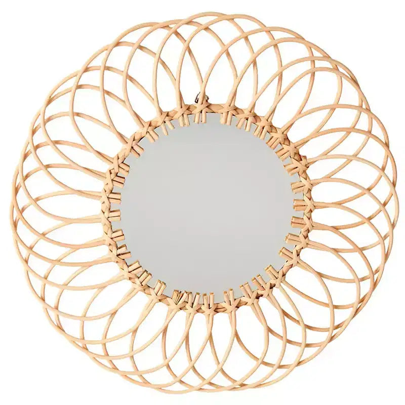 Le Miroir en rotin naturel Lakeside Collection - Rond ou Fleur -