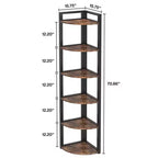 Étagère d'angle à 6 niveaux, petite étagère de rangement d'angle