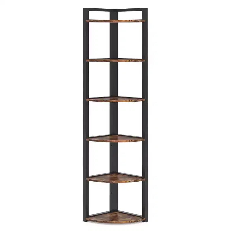 Étagère d'angle à 6 niveaux, petite étagère de rangement d'angle