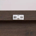 VIYET 63 Vitrine en verre à 4 niveaux, armoire en MDF marron + verre trempé (portes relevables pour objets de collection/jouets/livres)