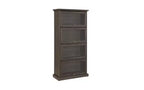 VIYET 63 Vitrine en verre à 4 niveaux, armoire en MDF marron + verre trempé (portes relevables pour objets de collection/jouets/livres)