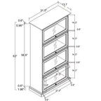 VIYET 63 Vitrine en verre à 4 niveaux, armoire en MDF marron + verre trempé (portes relevables pour objets de collection/jouets/livres)