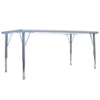 Table d'activité effaçable à sec 24 x 48 (60x120cm) Bordure grise - Pieds gris réglables 15 - 24