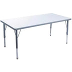 Table d'activité effaçable à sec 24 x 48 (60x120cm) Bordure grise - Pieds gris réglables 15 - 24