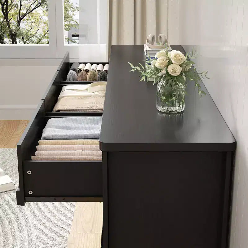 Armoire de rangement Besiost avec 9 tiroirs, commode en bois avec façade festonnée