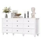 Armoire de rangement Besiost avec 9 tiroirs, commode en bois avec façade festonnée