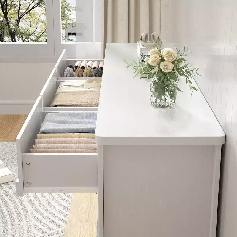 Armoire de rangement Besiost avec 9 tiroirs, commode en bois avec façade festonnée