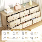 Armoire de rangement Besiost avec 9 tiroirs, commode en bois avec façade festonnée
