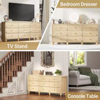 Armoire de rangement Besiost avec 9 tiroirs, commode en bois avec façade festonnée
