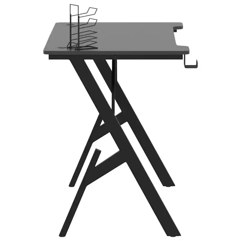 vidaXL Bureau de gaming avec pieds en Y, bureau d'ordinateur ergonomique, bureau d'ordinateur de jeu robuste