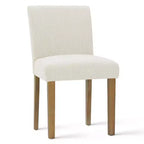 Ensemble table à manger extensible 120-210 cm pour 4 personnes, table finition bois naturel et 4 chaises sans accoudoirs rembourrées avec pieds en bois massif-Panipeachy