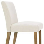 Ensemble table à manger extensible 120-210 cm pour 4 personnes, table finition bois naturel et 4 chaises sans accoudoirs rembourrées avec pieds en bois massif-Panipeachy