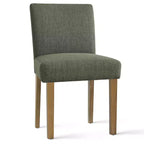 Ensemble table à manger extensible 120-210 cm pour 4 personnes, table finition bois naturel et 4 chaises sans accoudoirs rembourrées avec pieds en bois massif-Panipeachy